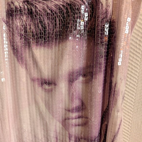 Graceland Elvis Presley Long Sequined White Tank Top Size Medium - Picture 2 of 7